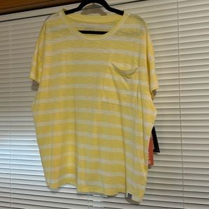 NWT MNY yellow striped top size 1x